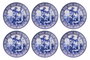Hermia Juego de Platos para Postre de Porcelana Azul y Blanco 19.3cm (6 Unidades)